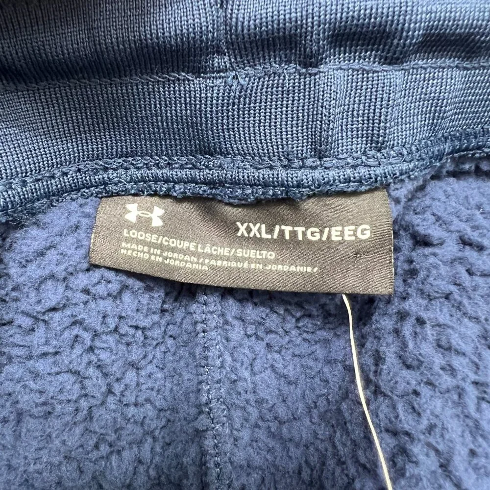 NWT Under Armour Navy Sherpa fleece winter sweatpants men's size XXL - Picture 3 of 12